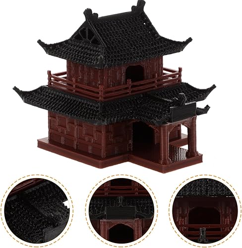 Miniatura 5 de COHEALI Mini Pavilion Fish Tank Ornament Plastic Micro Landscape Decoration for Aquarium Lightweight Miniature Pavilion Statue for Desk Garden