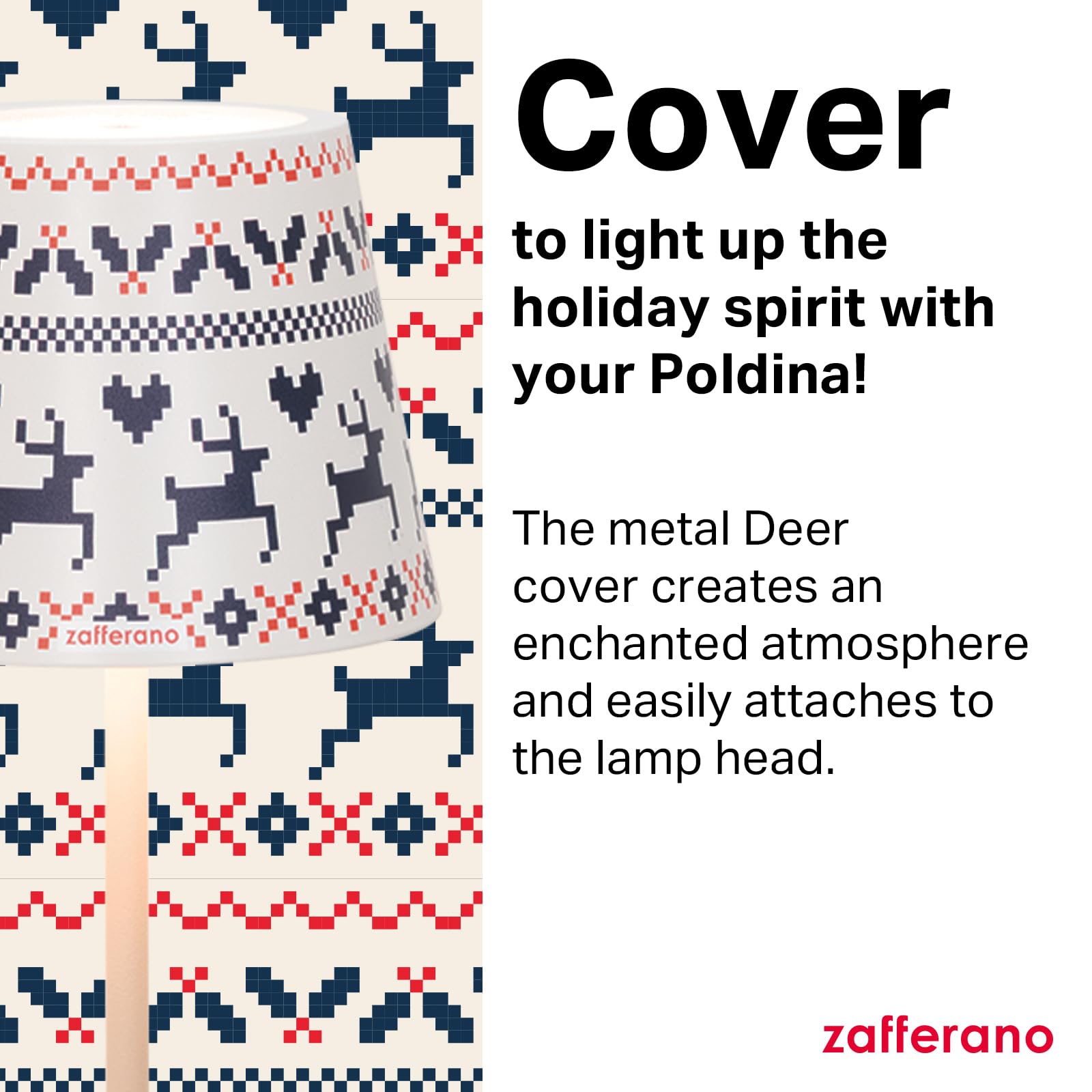 Zafferano, Poldina Cover Christmas Special Edition, Metal Lampshade for Table Lamp Compatible with Poldina Lamps - Image 3