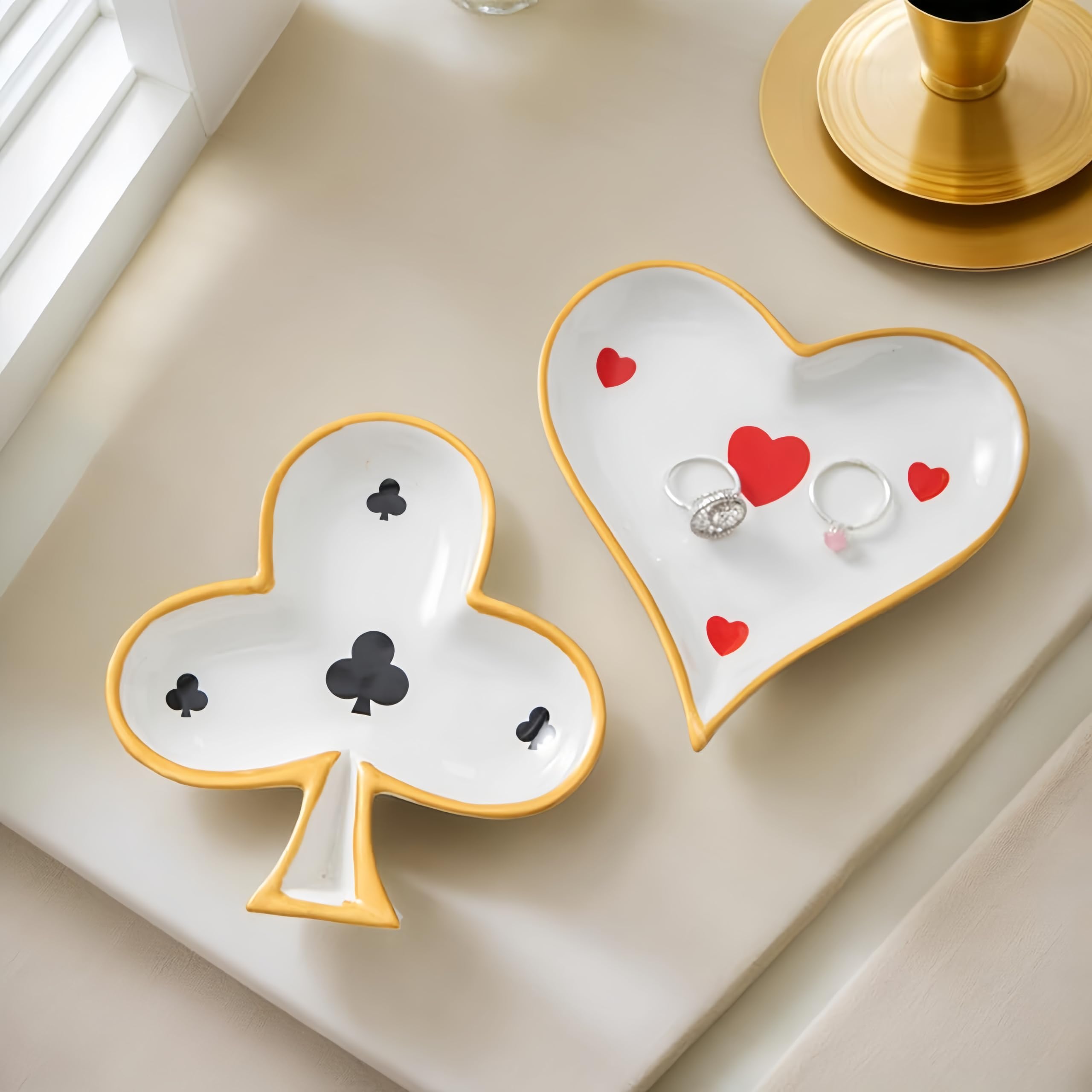 Amazon.com: PAQAYA Enamelled Metal Playing Card Dishes, Mini Sized