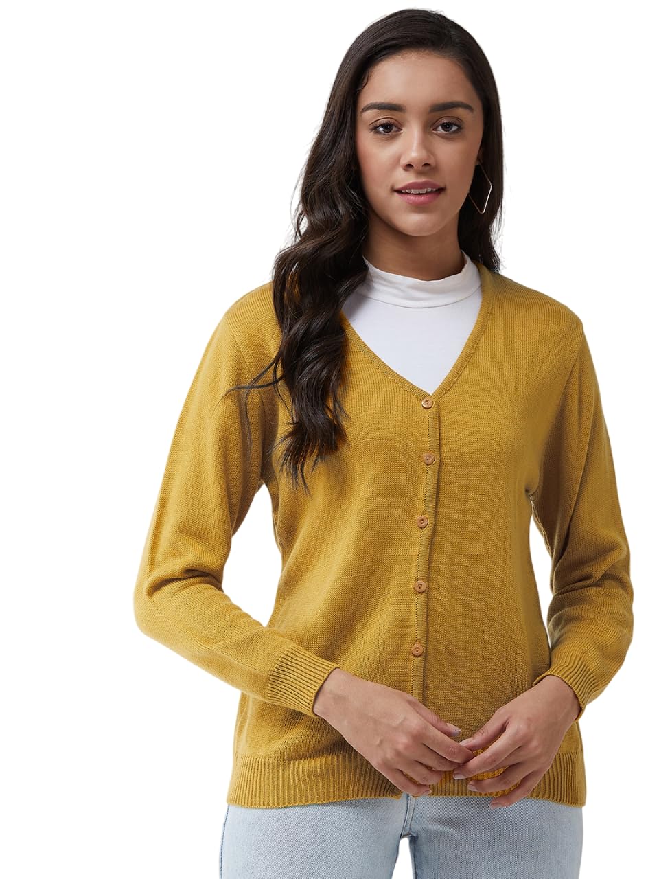 Womens Winter Season V Neck Full Sleeves Sweater/Cardigan