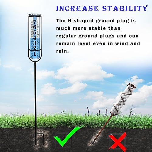 Miniatura 7 de Medidor de lluvia mejorado, medidor de lluvia a prueba de congelación al aire libre mejor calificado, fuente transparente grande de 7 pulgadas y