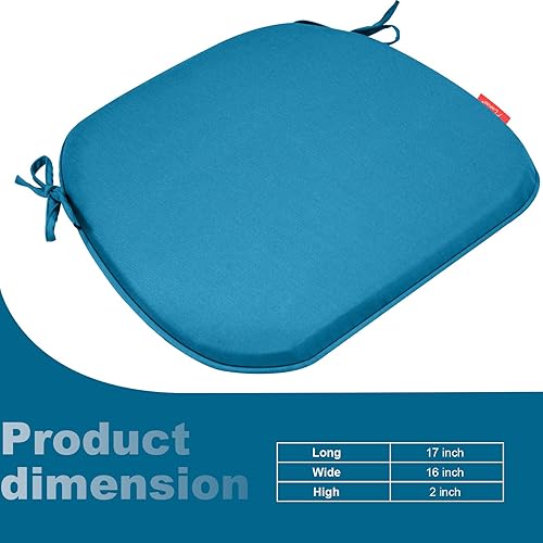 Miniatura 4 de Pcinfuns Cojines para sillas de patio al aire libre, 16 x 17 pulgadas, repelentes al agua, para todo tipo de clima, para jardín, patio, muebles de