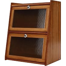 3-Tier Small Sideboard With Magnetic Doors, 3-Tier Bamboo Kitchen Storage Unit,Tabletop Cabine,Waterproof Sideboard Cabinet, Multi-Use Bookcase For Home, Kitchen, Bedroom 40 * 28 * 50Cm