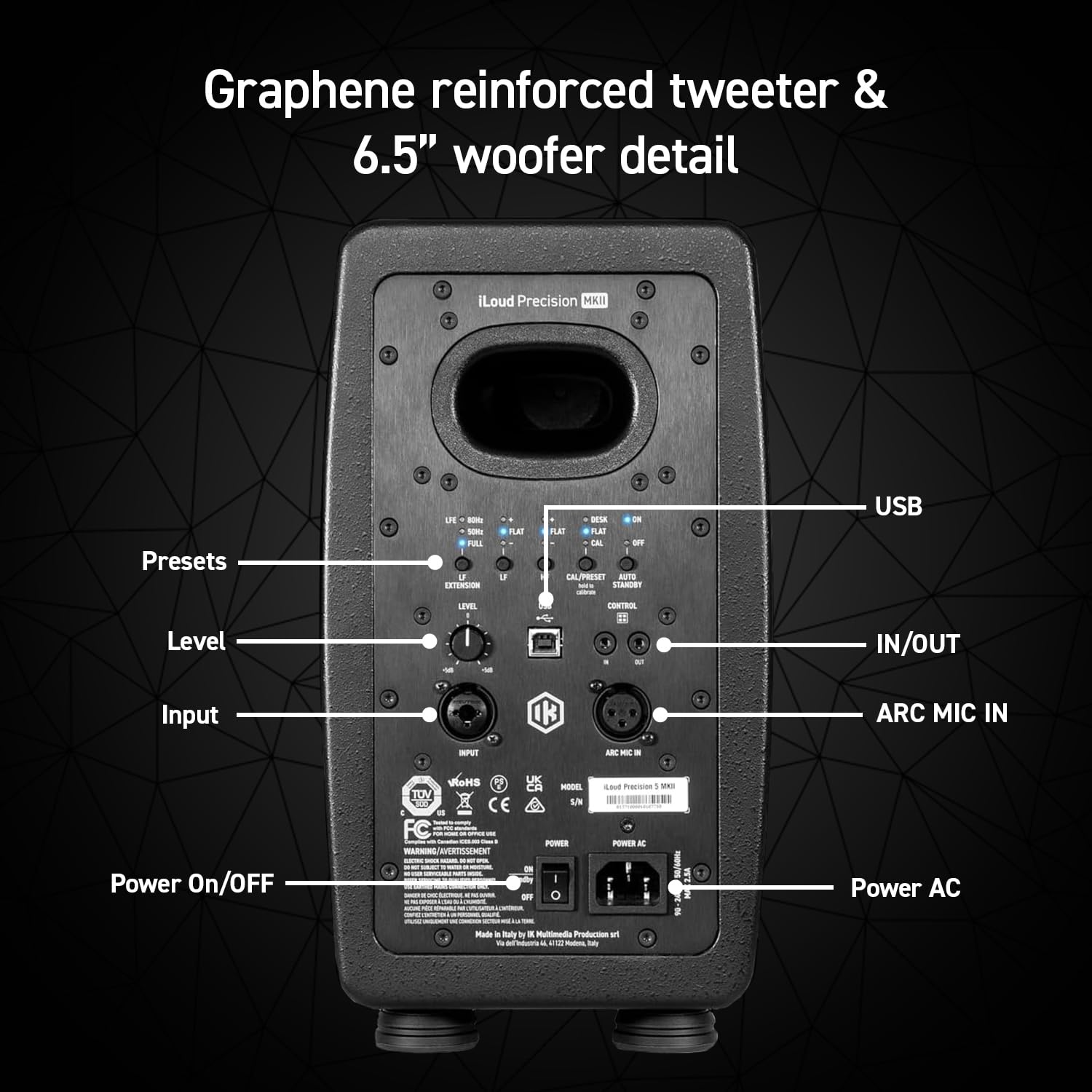 IK Multimedia iLoud Precision 6 MKII Studio Monitor - 16,5 cm Nearfield Lautsprecher mit Graphen-Hochtöner, ARC X Raumkorrektur, virtuelle Überwachung, akustische Messung & linearer Phasenantwort