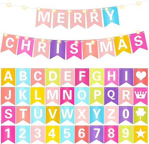 Miniatura 8 de TaoBary Kit de letras personalizadas de 135 piezas para hacer tu propia pancarta para decoración de fiesta de cumpleaños, graduación, incluye 107