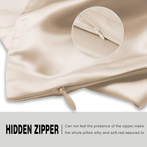 Miniatura 4 de Funda de almohada de seda de morera para cabello y piel, con cremallera oculta, suave, transpirable, suave, refrescante, fundas de almohada de seda