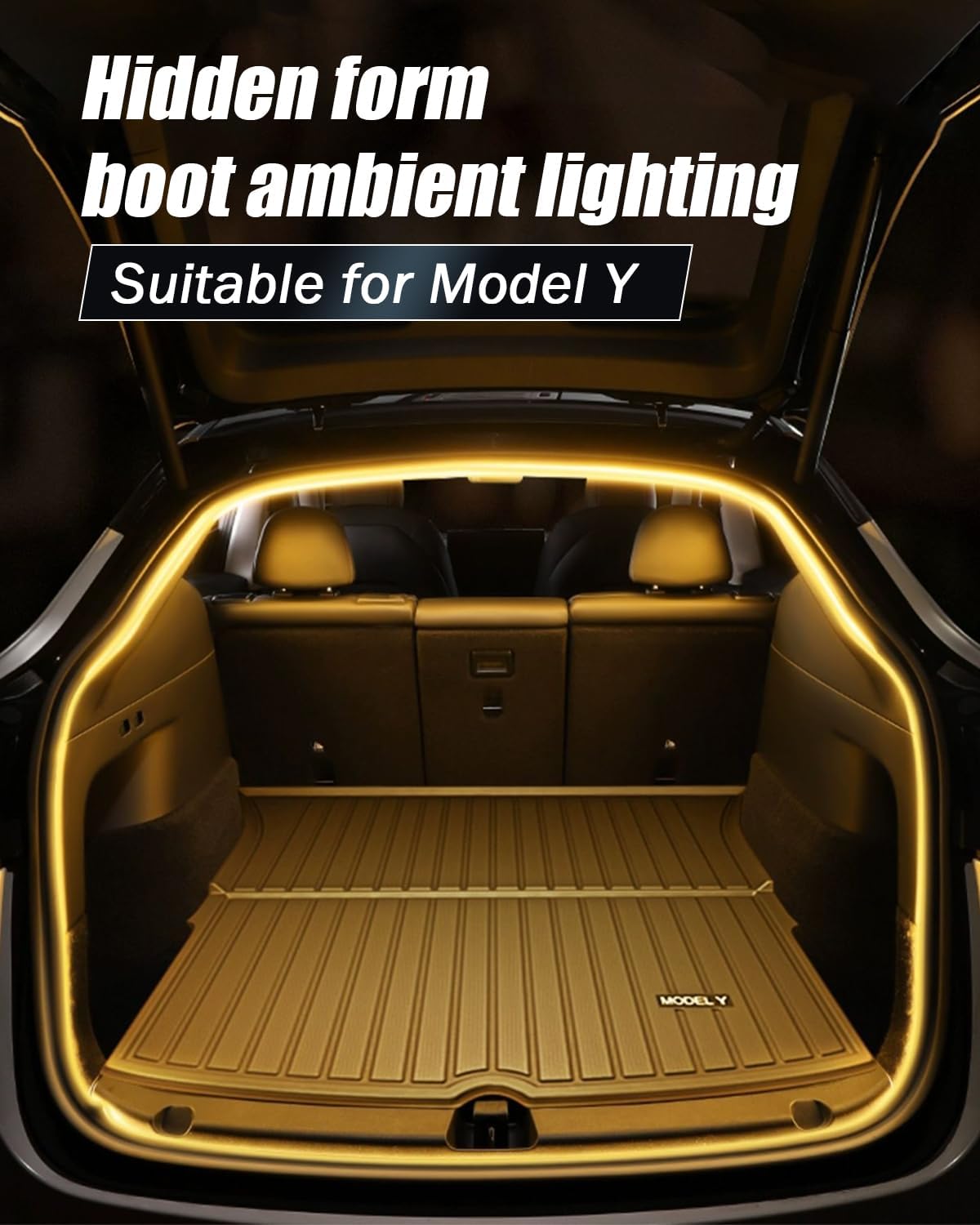 Model Y Trunk LED Ambient Light,Rear Trunk Waterproof LED Light Strip,Trunk LED Light Bars Modification LED Strip Lighting Atmosphere Model Y Light Interior Accessories Compatible with Tesla Model Y