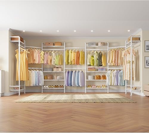 Miniatura 4 de Timate F3 Perchero resistente para colgar ropa, perchero industrial expandible montado en la pared, armario de almacenamiento ajustable, sistema de