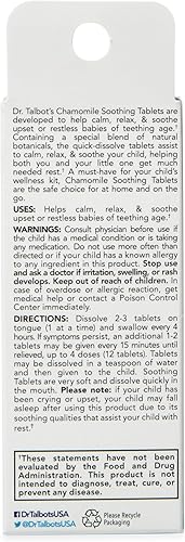 Miniatura 8 de Dr Talbots Chamomile Soothing Tablets - Comprimidos de camomila de rápida disolución 140 unidades