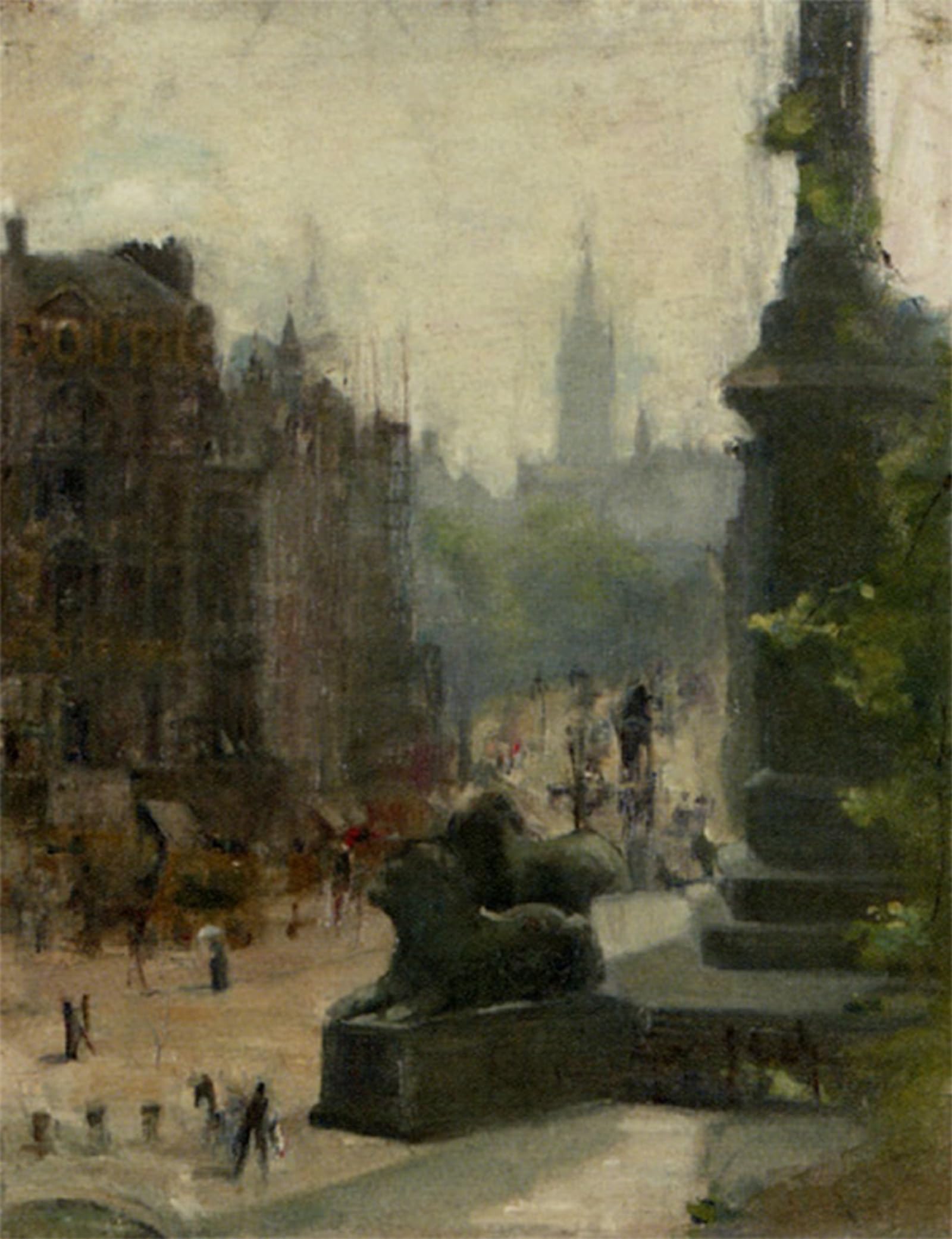 SERENDIPITP Vintage Wall Art Canvas Nordic Poster Canvas Print Picture Trafalgar Square by Albert Ludovici Wall Art Poster for Home Decor 60x90cm