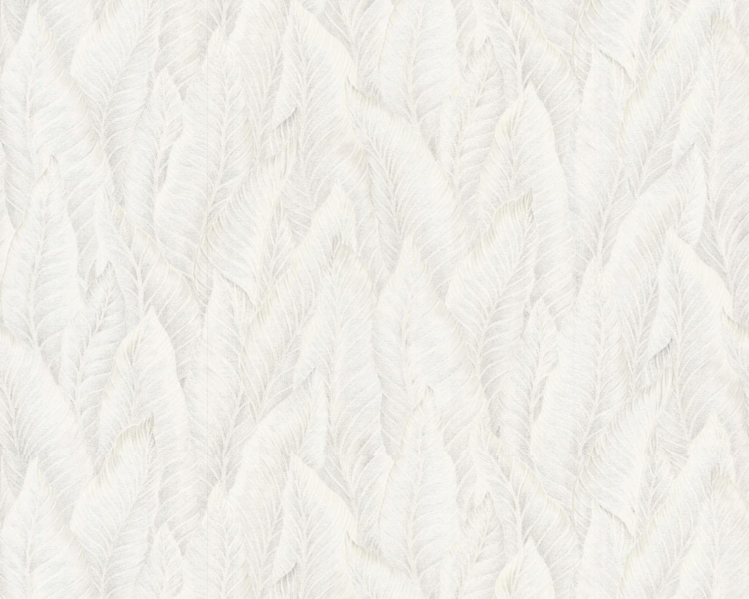Papier peint intissé gaufré EDEM 420ST20 blanc crème argent 10m2
