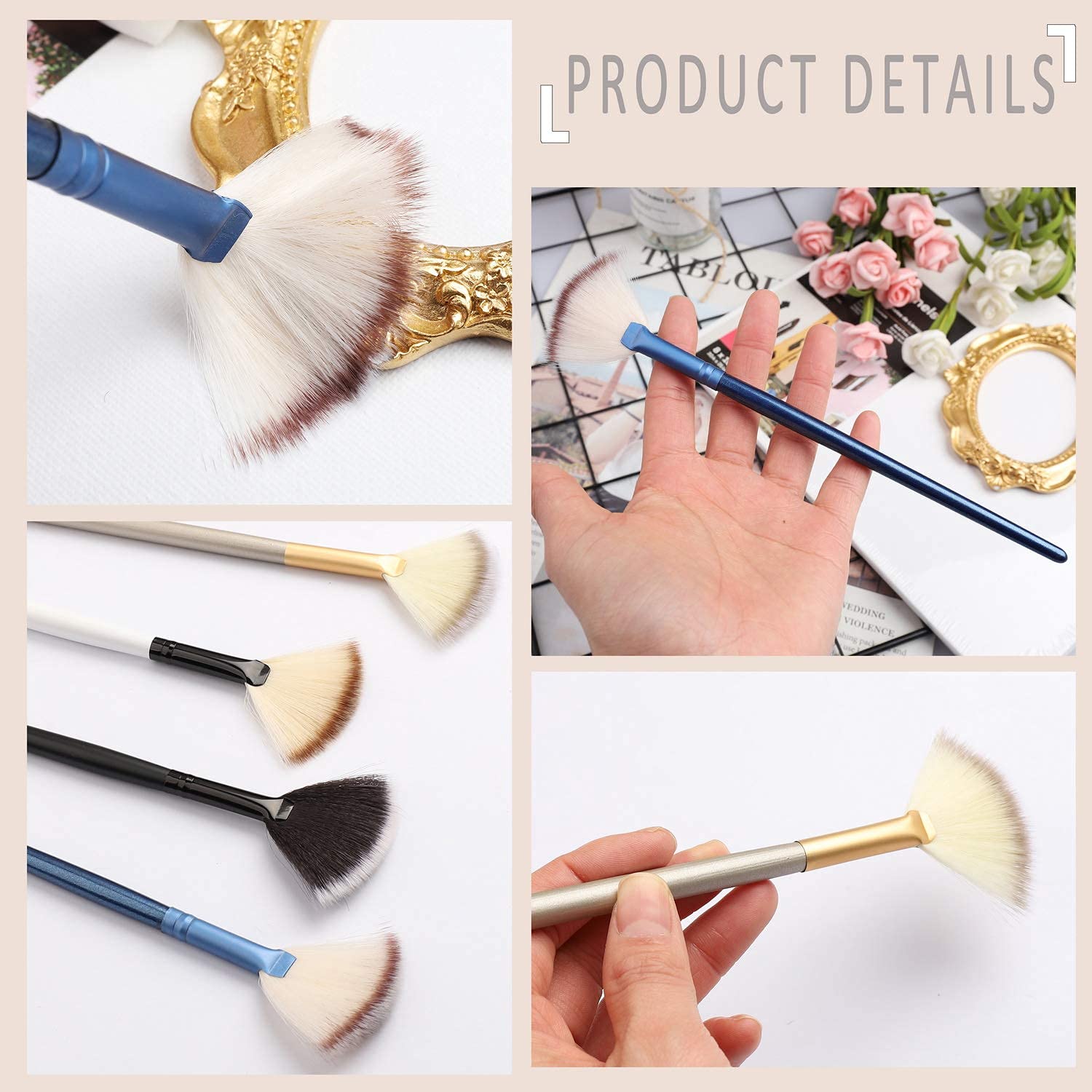 4 Pcs Fan Brushes for Facials, Soft Makeup Mask Applicator Brushes Tools for Glycolic Acid Peel Mask Cosmetic Cream : Beauty & Personal Care