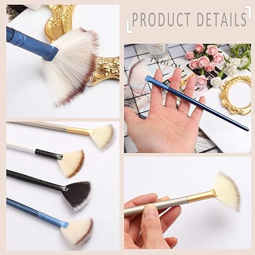 Miniatura 5 de 4 brochas faciales para máscara de abanico, cepillo de maquillaje suave (multicolor-A)