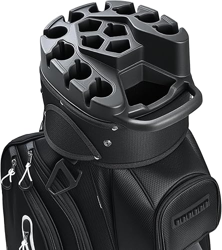 Bolsa de carrito de golf de 14 vías Pro con divisor de longitud completa, bolsa de golf para hombres con asas y cubierta para lluvia
