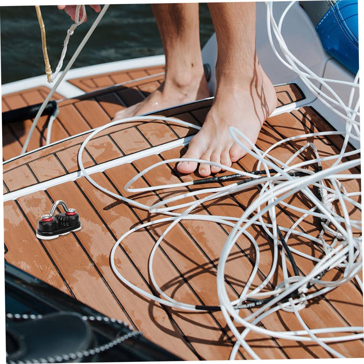 HANABASS Strozzascotte per Barche a Vela e Kayak in Lega di Alluminio 86x38 Mm Anello Guida, Set da 2 Pezzi per Accessori Nautici, Ingresso Rapido, Adatto a Yacht e Ambienti Marini