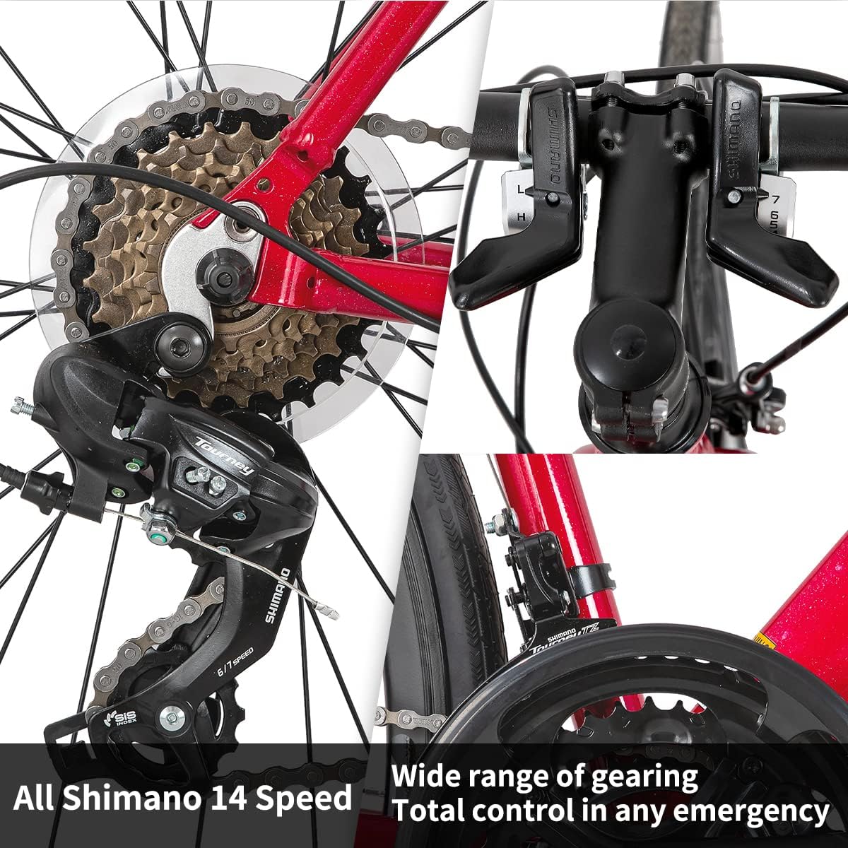 Hiland Aluminum Road Bike,Shimano 21 Speeds, 49/53/57cm Frame, Racing Bike for Men Mens Racing Bike : Sports & Outdoors