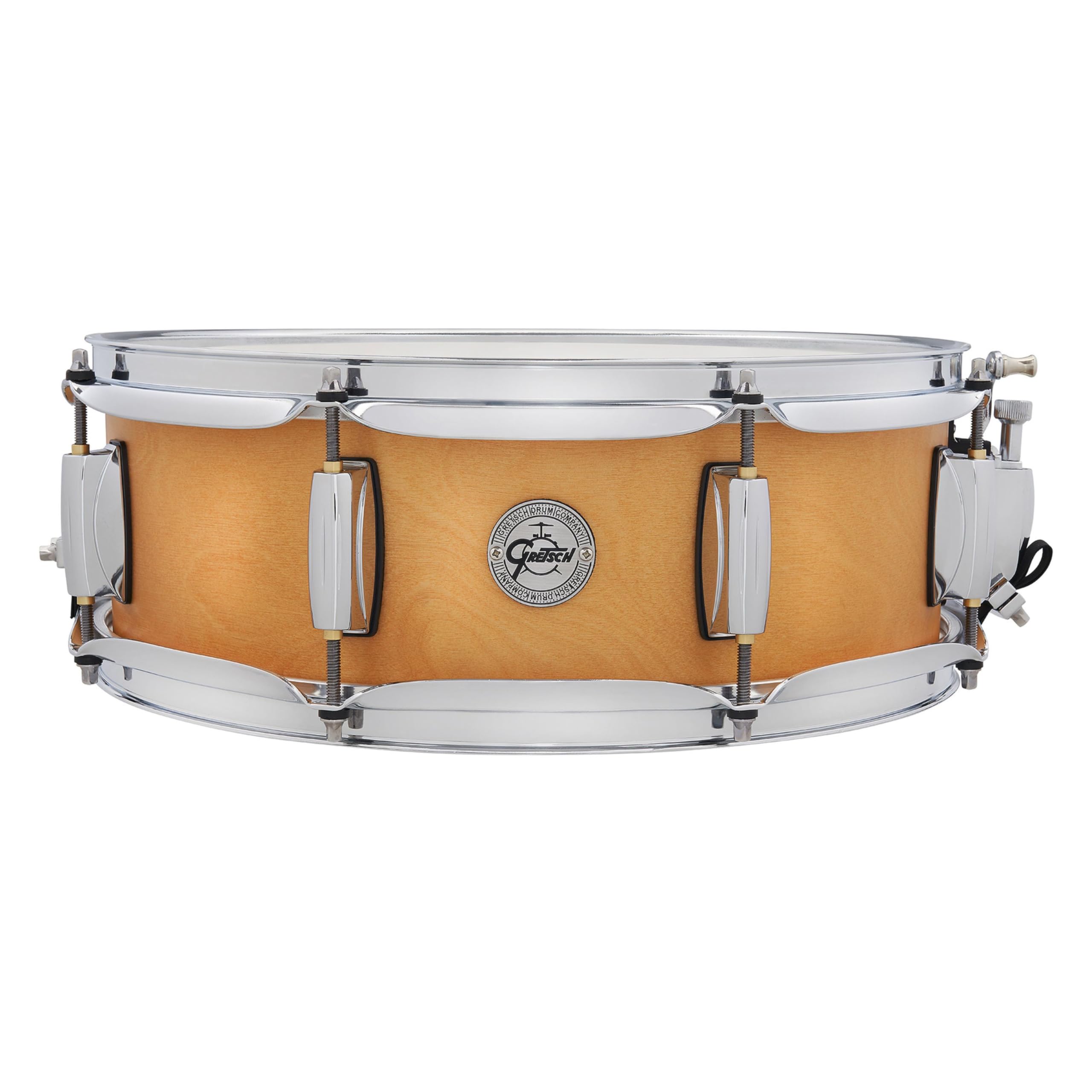 Gretsch Snare Drum - Full Range Birch - Größe 14 x 5" - 8-lagiger Birkenkessel - Satin Classic Finish Natur - 30° Kesselgratung - 2,5 mm Stahlspannreifen - S1-0514-BSC