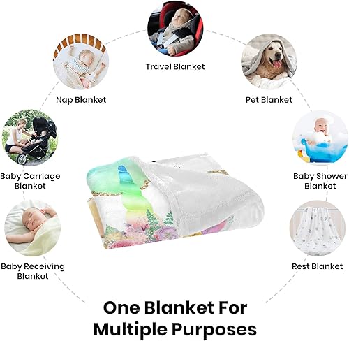 Miniatura 7 de Seamaid Manta de bebé personalizada de unicornio para niñas, manta de bebé personalizada con nombre, regalos personalizados para niña, manta de bebé