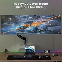 Putilsen Mount Monitortartó Fali Konzol 17-45" Képernyőkhöz - Állítható Magasságú Kar TV és PC Monitor Rögzítéséhez, 15kg Teherbírás, VESA 7 2