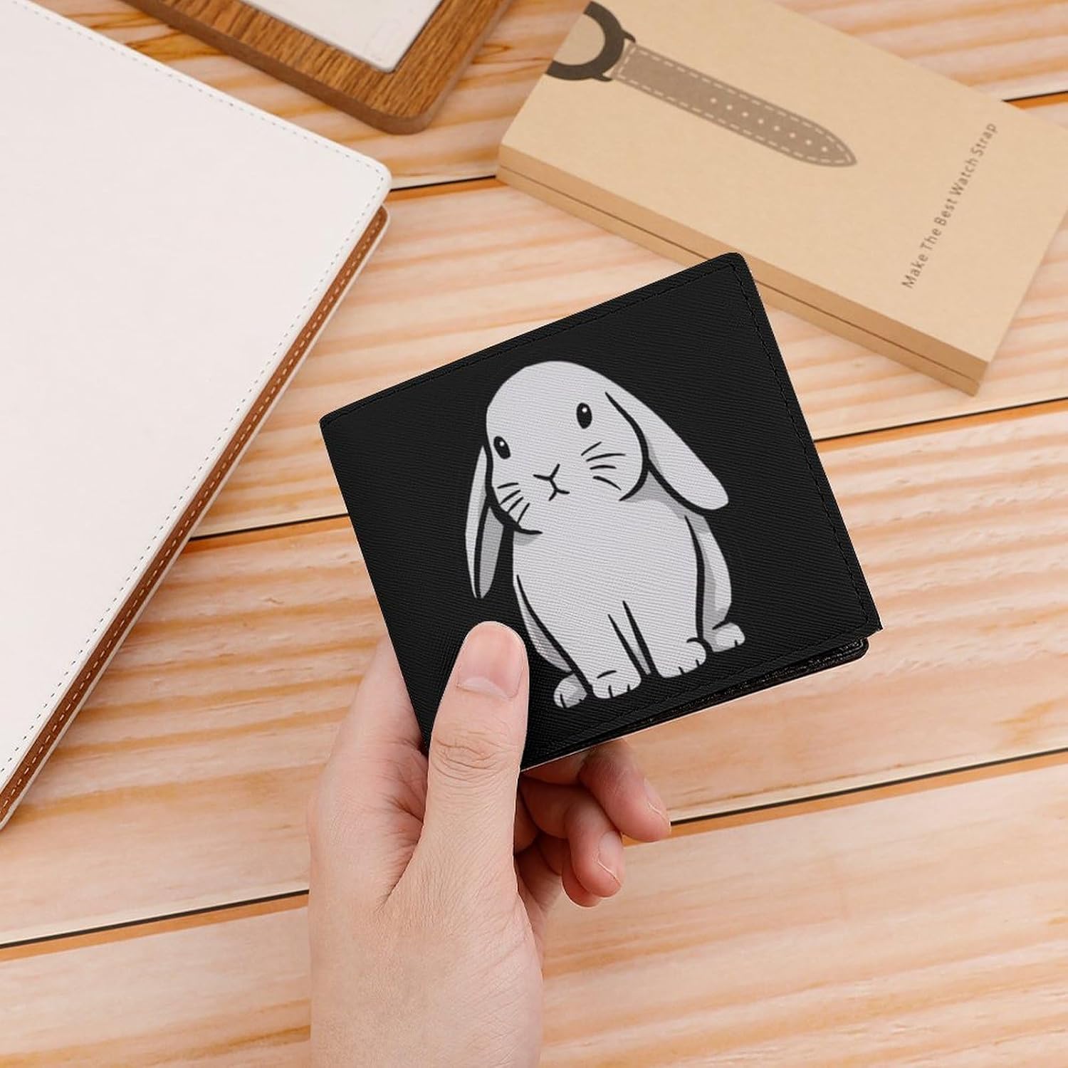 Funny Easter Bunny Novelty Wallets Slim Soft Front Pockets Bifold Wallet with ID Credit Card Holder