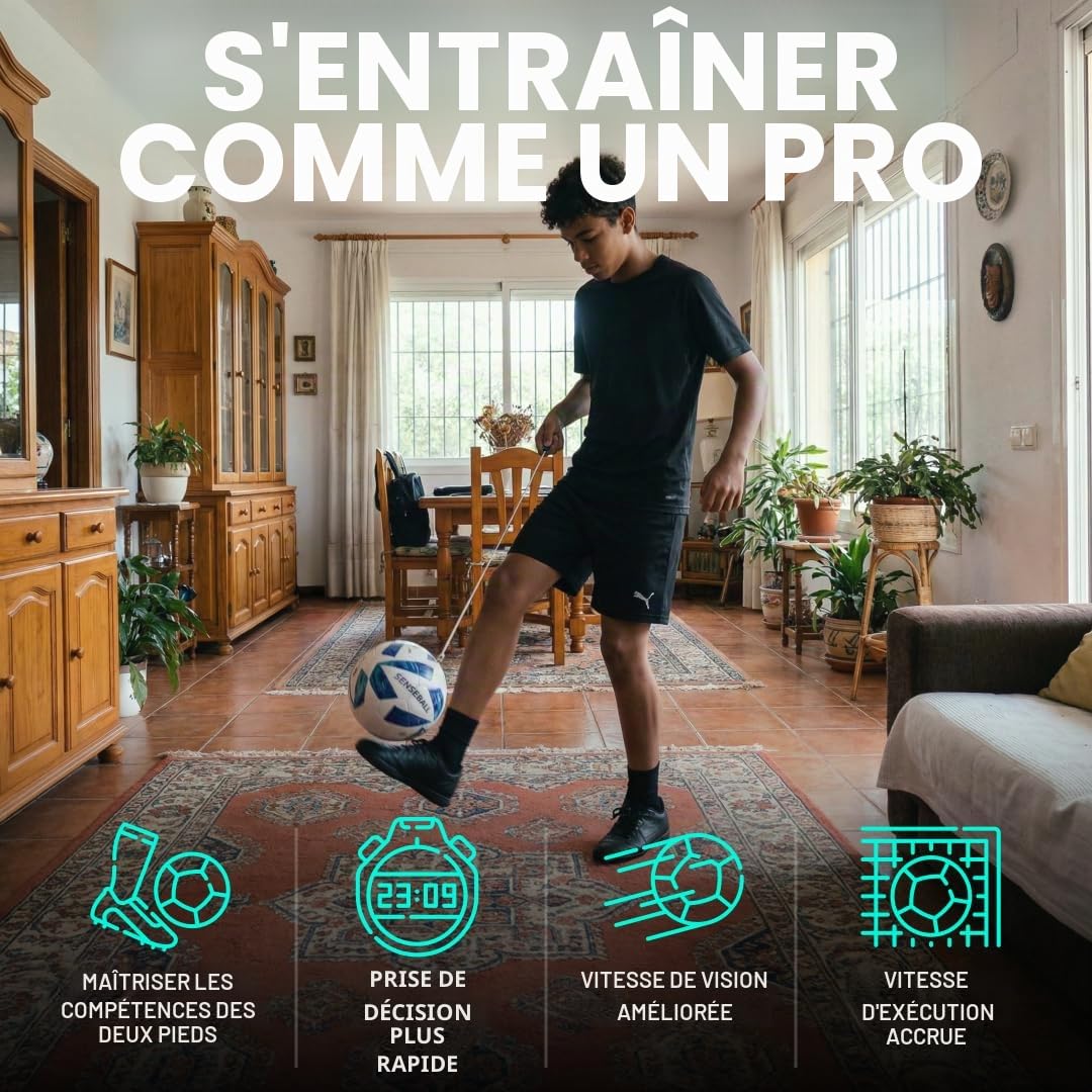 SenseBall Ballon d’Entraînement Football + App Mobile | Ballon Foot Enfant Pro | Améliore Coordination, Technique & Contrôle | 50+ Vidéos Cognitives Pros