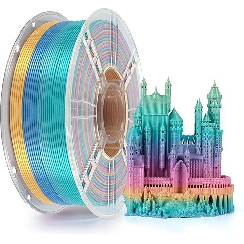 Kingroon Rainbow Filament 3D Printer Filament Color Changing 1kg Dimensional Accuracy ±0.03mm,Gradually Random Quickly,Fit Most 3D Printers