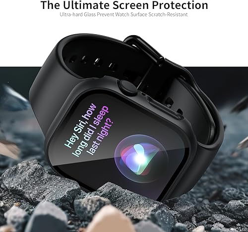 Vista 17 de 6 Pack Case with Tempered Glass Screen Protector for Apple Watch Series 9/8/7 45mm, Ultra-Thin Scratch Resistant Full Protective Hard PC Bumper