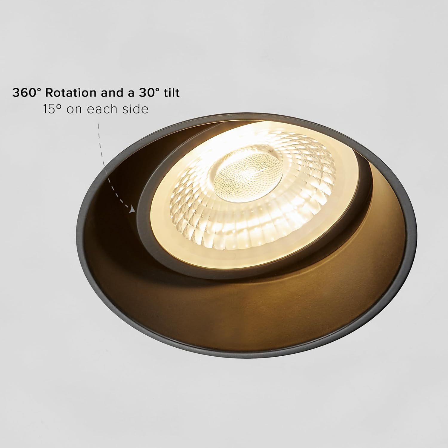 Maxxima 4 in. 5 CCT Adjustable Slim Black Trimless Recessed LED Eyeball Gimbal Downlight, 800 Lumens Color Selectable 2700K/3000K/3500K/4000K/5000K, 360° Rotation, Dimmable Canless, J-Box Included