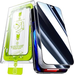 WSKEN for iPhone 16 Pro Max Privacy Screen Protector - [25° Anti-Spy] [Top 9H+ Tempered Glass] [Auto-Dust Removal] HD Full Coverage Military Grade 10X Shatterproof Flim Easy Install, 2 Pack