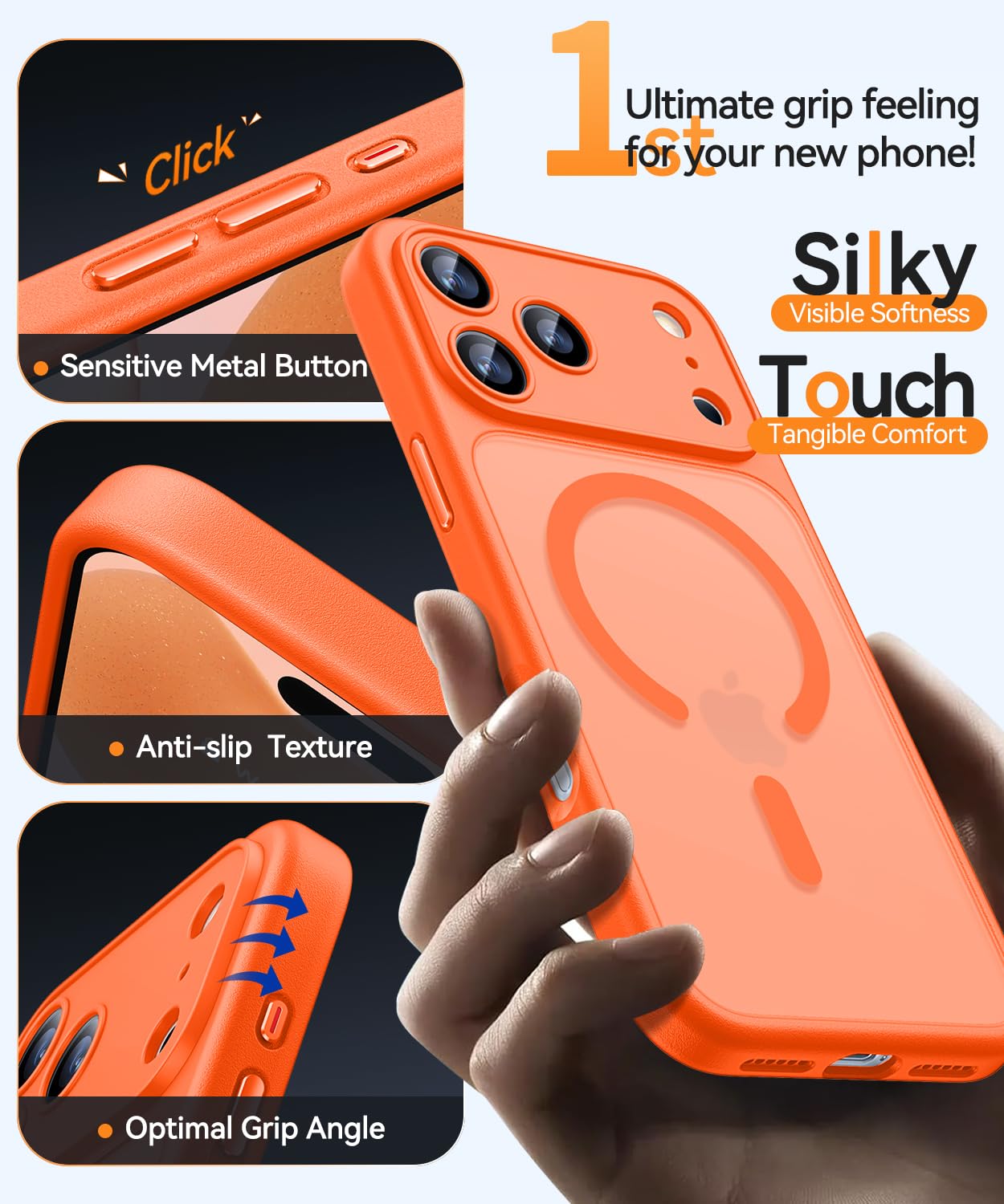 Apple Silicone MagSafe Phone Case For IPhone 17 Pro Max, Orange (MGFL4ZM/A - View #10