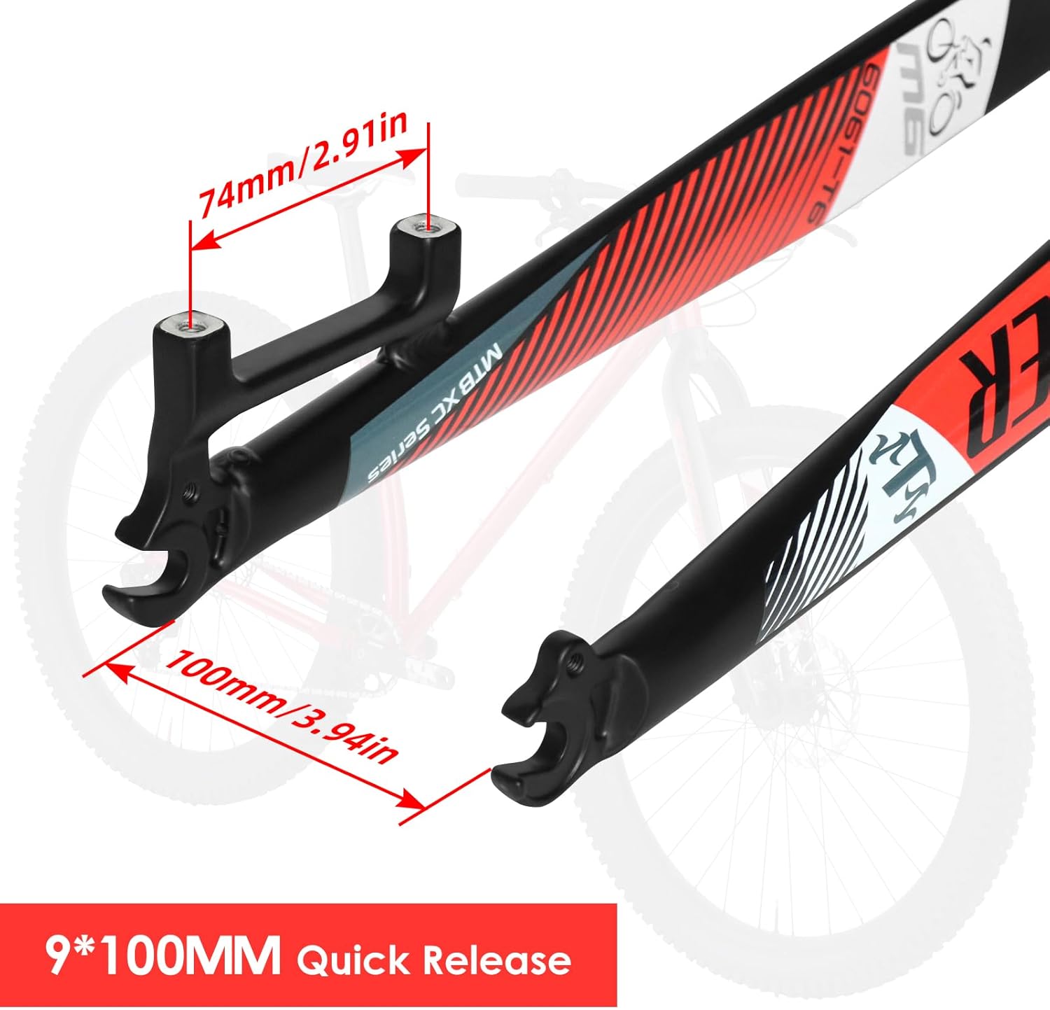 26/27.5/29 inch Mountain Bike Rigid Forks, Rigid Disc Brake MTB Fork, 1-1/8" Threadless Straight Steerer Superlight Mountain Bike Rigid Front Fork Aluminum Alloy 9mm QR Bicycle Fork