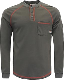 VATRENUS FR Shirts Henley 5.5oz 100% Cotton Flame Resistant Long Sleeve T-Shirts