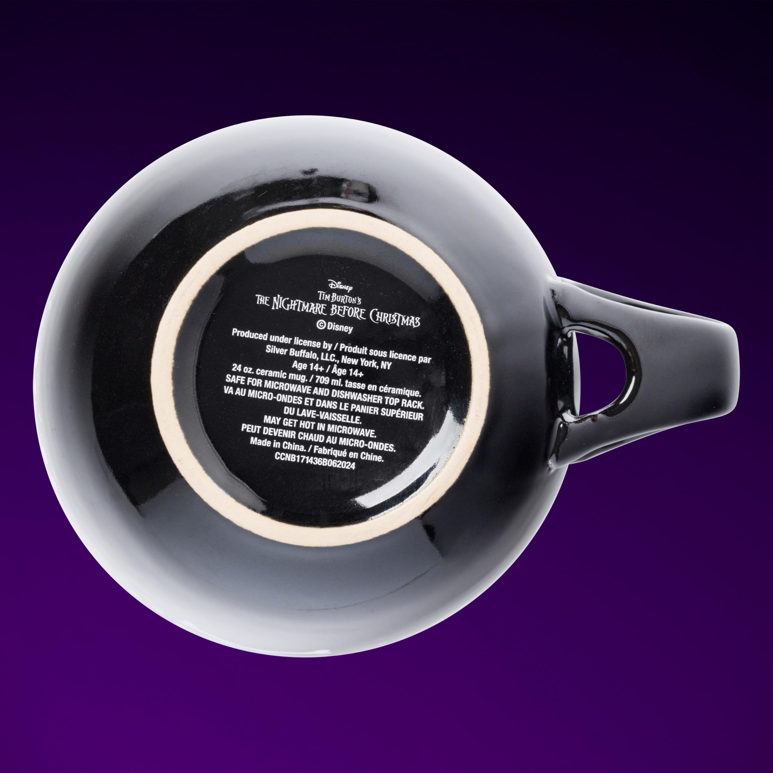 Silver Buffalo Nightmare Before Christmas Jack Cross Bones Keramik-Suppentasse mit Löffel, 680 ml | Tim Burton's, Jack Skellington, Löffel-Set, Totenköpfe, 0,71 Liter
