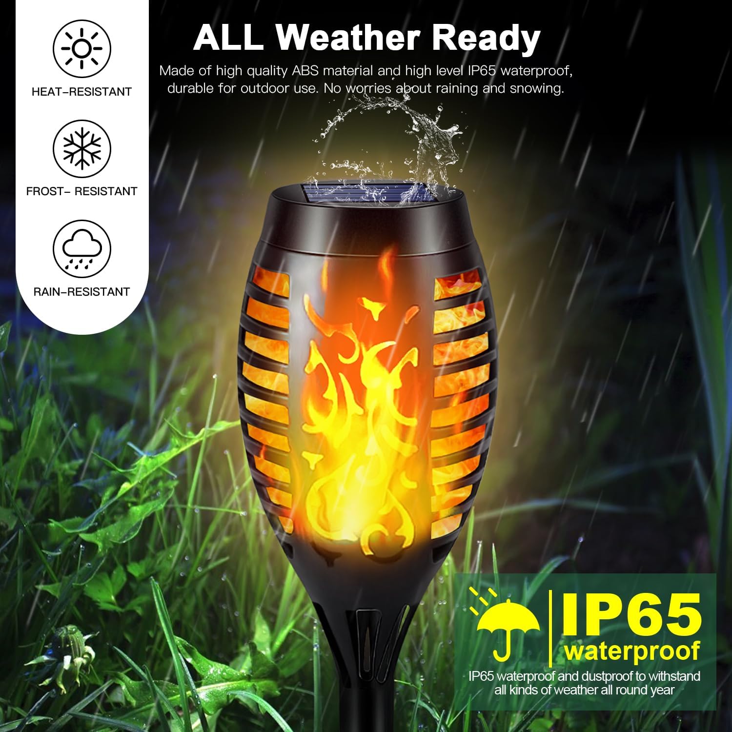 Solar Outdoor Lights - 8 Pack 12 LED Solar Torch Lights with Flickering Flame for Garden Decor Updated Pathway Lighting Outdoor Waterproof Decor Lamp for Outside Yard Patio Lawn Tiki Torches