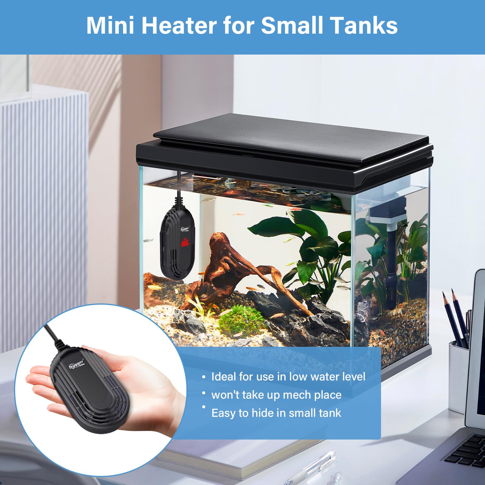 hygger Chauffage pour aquarium HG097 (100 W)