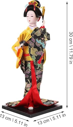 Miniatura 4 de PRETYZOOM Decoración asiática para el hogar, kimono japonés modelo Geisha Izakaya Kokeshi, figura de muñeca de cocina, decoración de restaurante