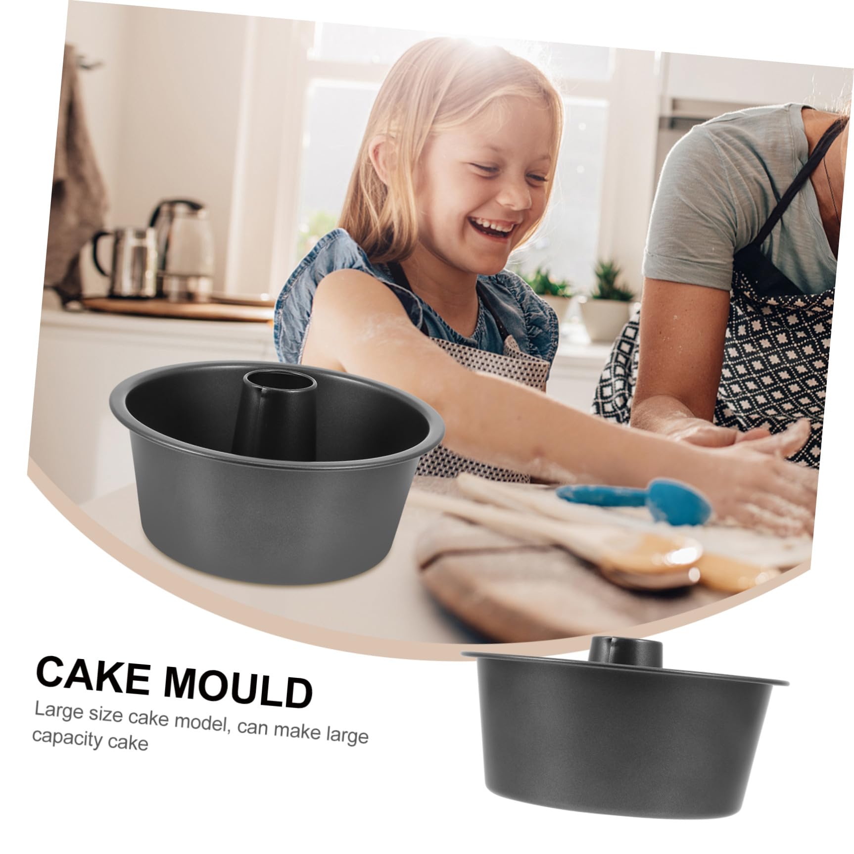 Housoutil Molde para Pastel Redondo de Carbono Grueso, Antiadherente y Reutilizable, Diámetro 25 Cm, Molde Práctico para Hornear Pasteles, Brownies y Postres en Repostería Casera