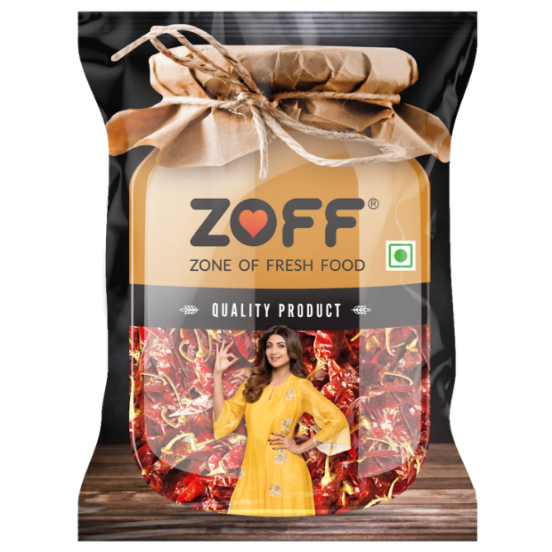 Zoff Red Chilly Whole - Sukhi Lal Mirch Whole - Natural & Hand-Picked - Net Weight – 500g
