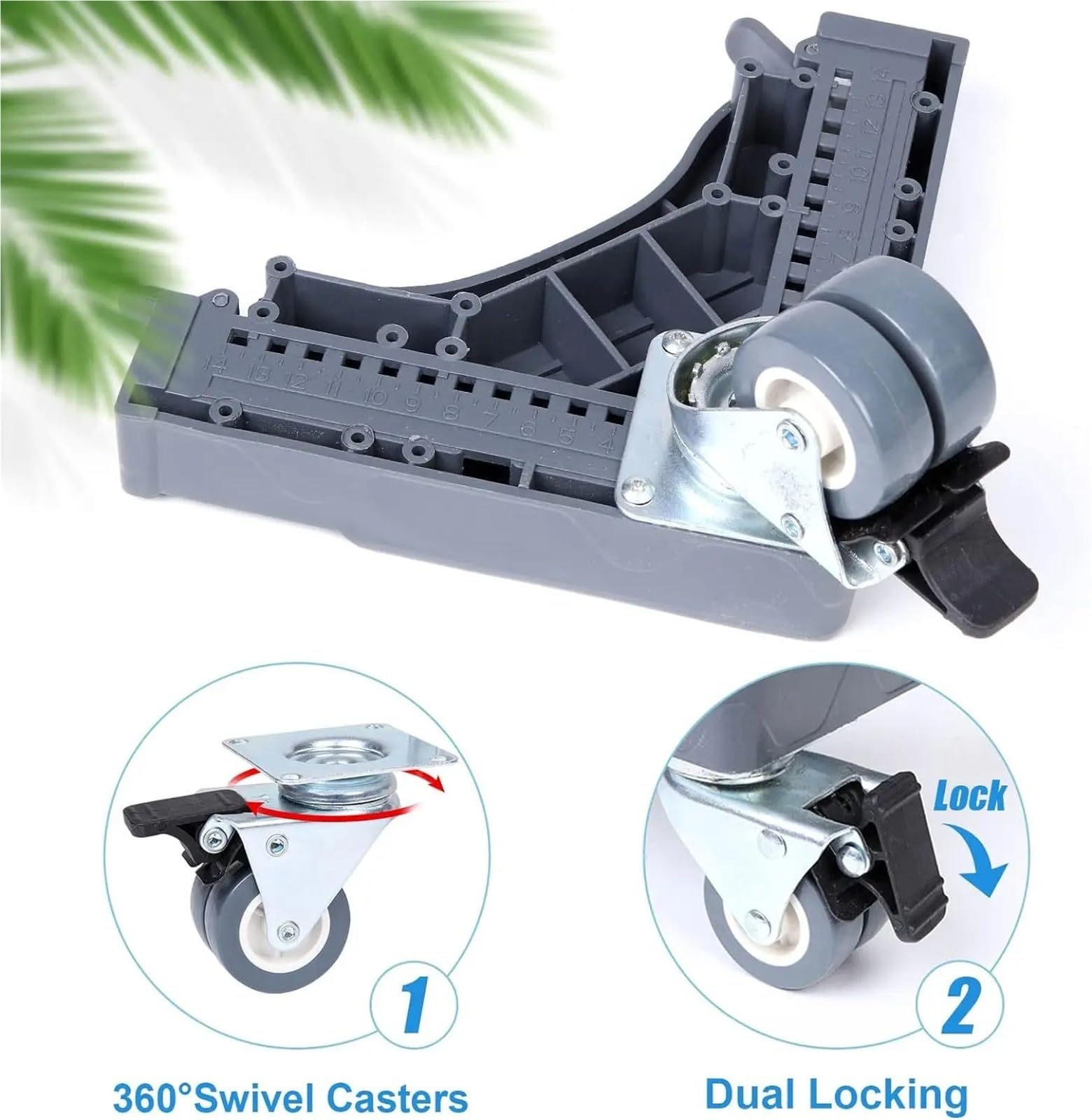 Base Mobile for Lavatrice, 4 Ruote Doppie Con Bloccaggio A Sfera, Mobili Regolabili, Base Mobile In PU, Supporto for Frigorifero