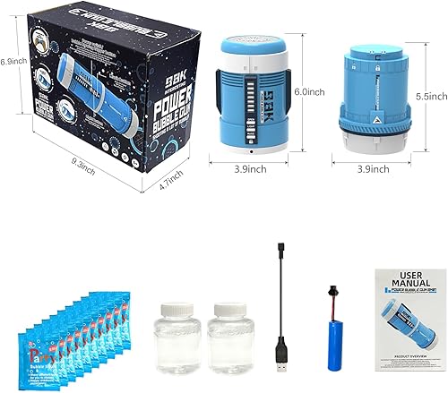 Miniatura 9 de 98K Máquina de burbujas y pistola de burbujas 2 en 1  Recargable, luz LED múltiple, canciones para niños y divertido fabricante de burbujas para