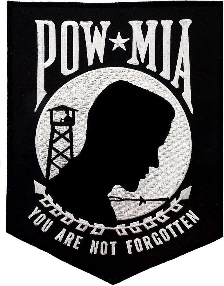 Large POW MIA Embroidered Patch Iron-On Vietnam War Prisoner of War Military Emblem