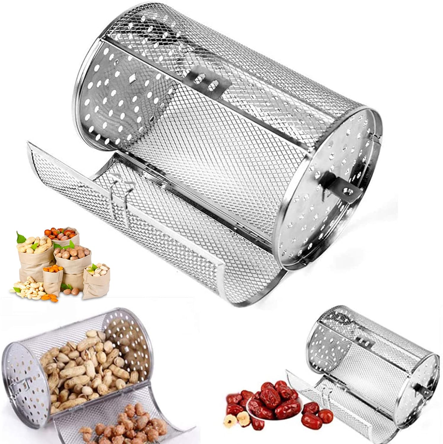 Rotisserie Basket, Stainless Steel Grill Roaster Drum, Oven Basket Air