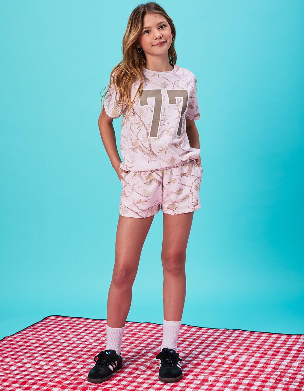 Full Tilt 77 Camo Girls Boyfriend Tee
