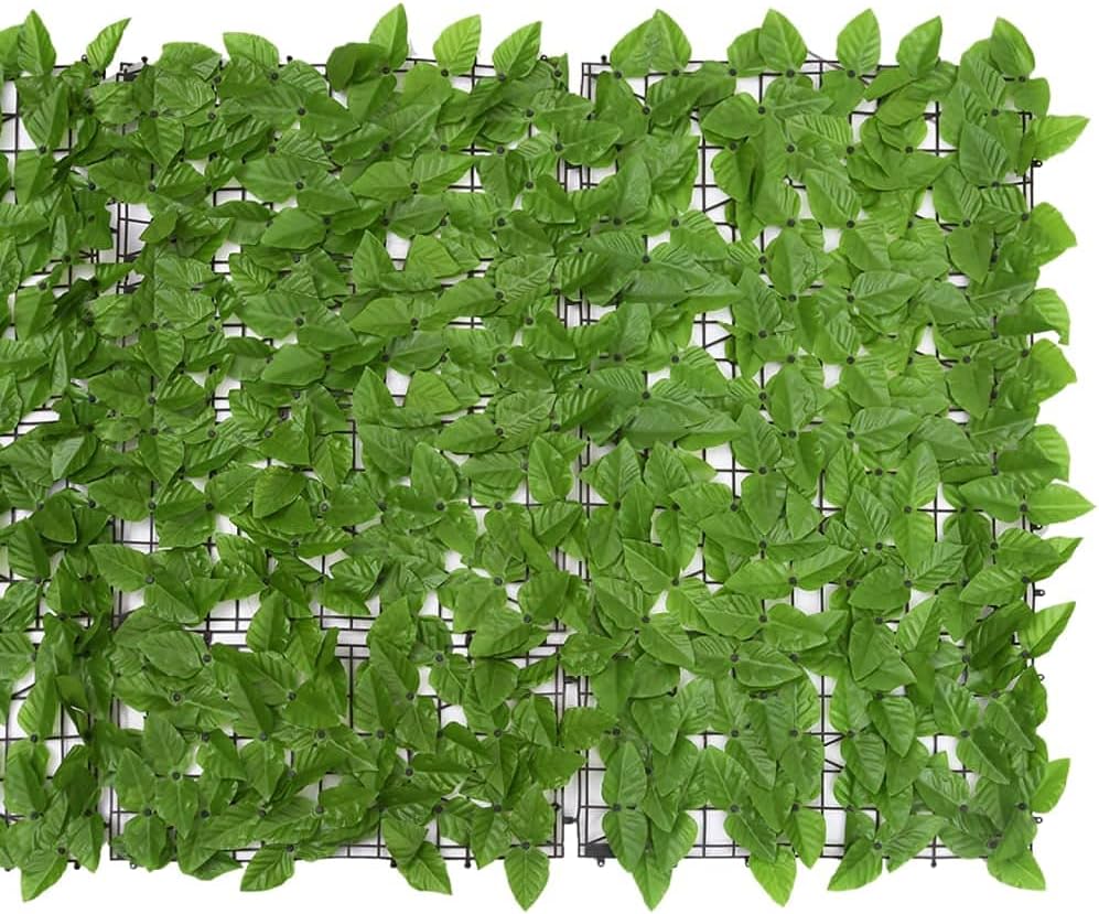 Artificial Green Leaves Privacy Fence Screen,Privacy Protection,for Outdoor Garden Decor,Yard, Porch, Patio,Balcony Screen with Dark Green Leaves 236.2"x39.4" (Green)