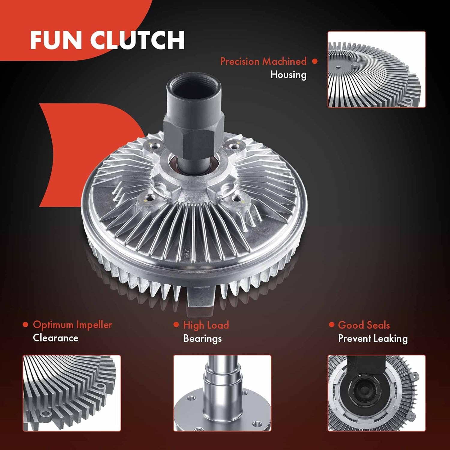 A-Premium Engine Cooling Fan Clutch Compatible with Ford Ranger 1995-2008, F-100 Ranger 1996-2001 & Mazda B3000 1994-2007, Severe Duty, Standard RotationV6 3.0L