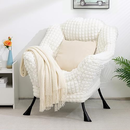 Miniatura 284 de HollyHOME - Silla perezosa grande de tela para sala de estar, silla de lectura, acogedora silla de descanso con reposabrazos, sofá de ocio, color