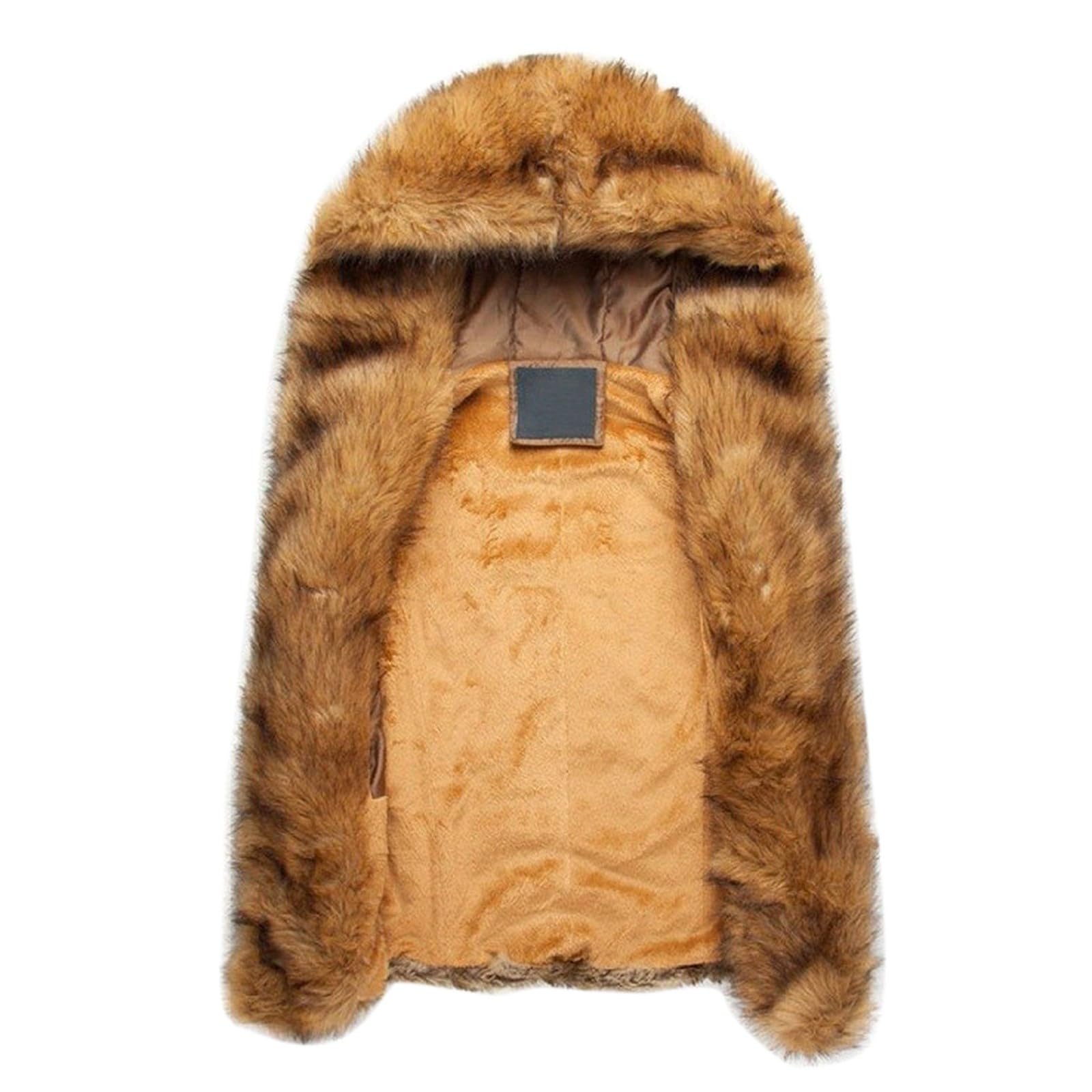 Jacke Herren Winter, Herren Kunstlederjacke Langarm Kapuzenmantel Warme Winter Outwear Lässiger Stilvoller Mantel Für Männer