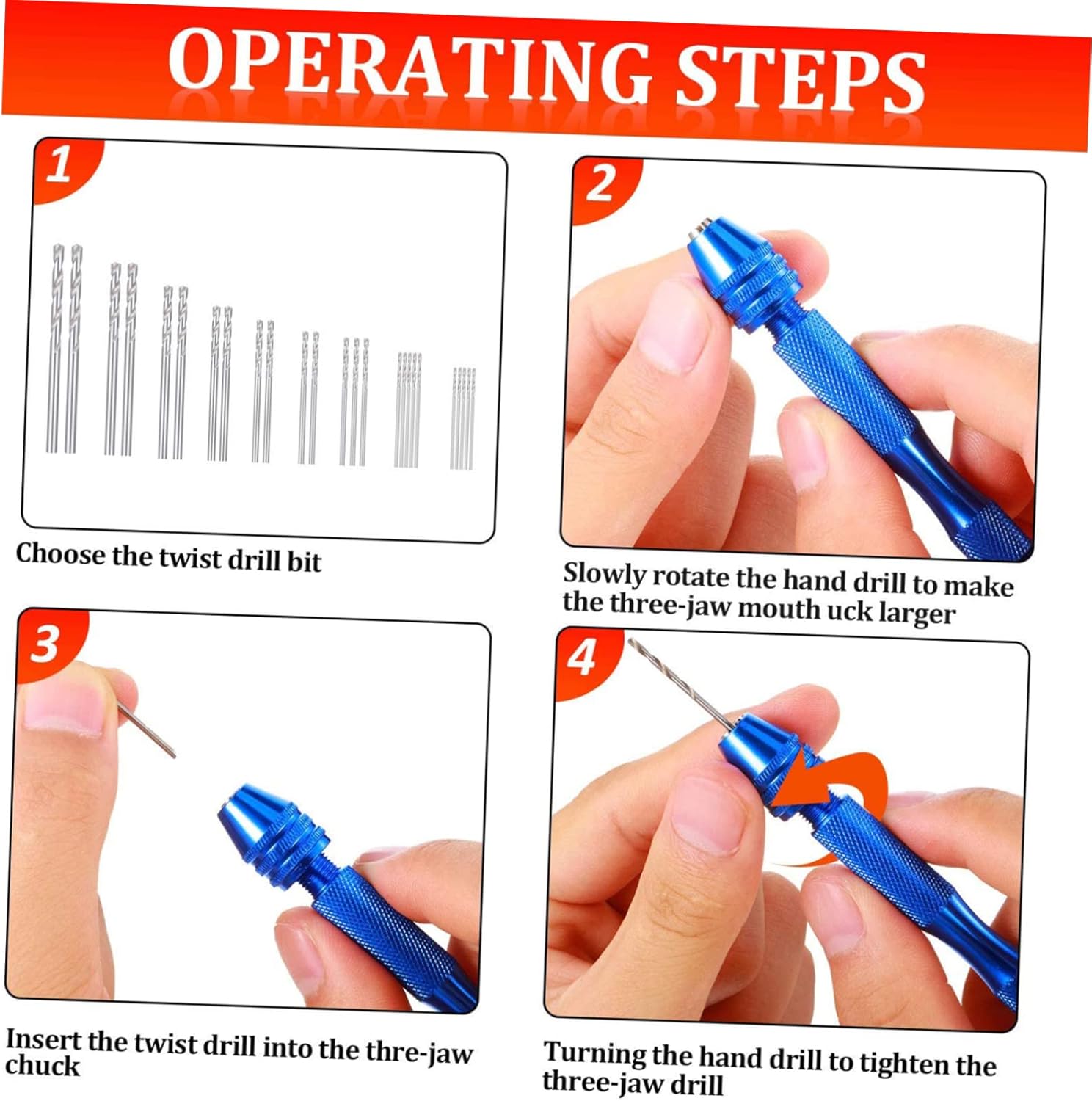 Uonlytech 228pcs Precision Pin Vise Mini Hand Drill Set Rotary Tool Drill Bits for Crafting Electronics and Model Making Portable Easy to Use