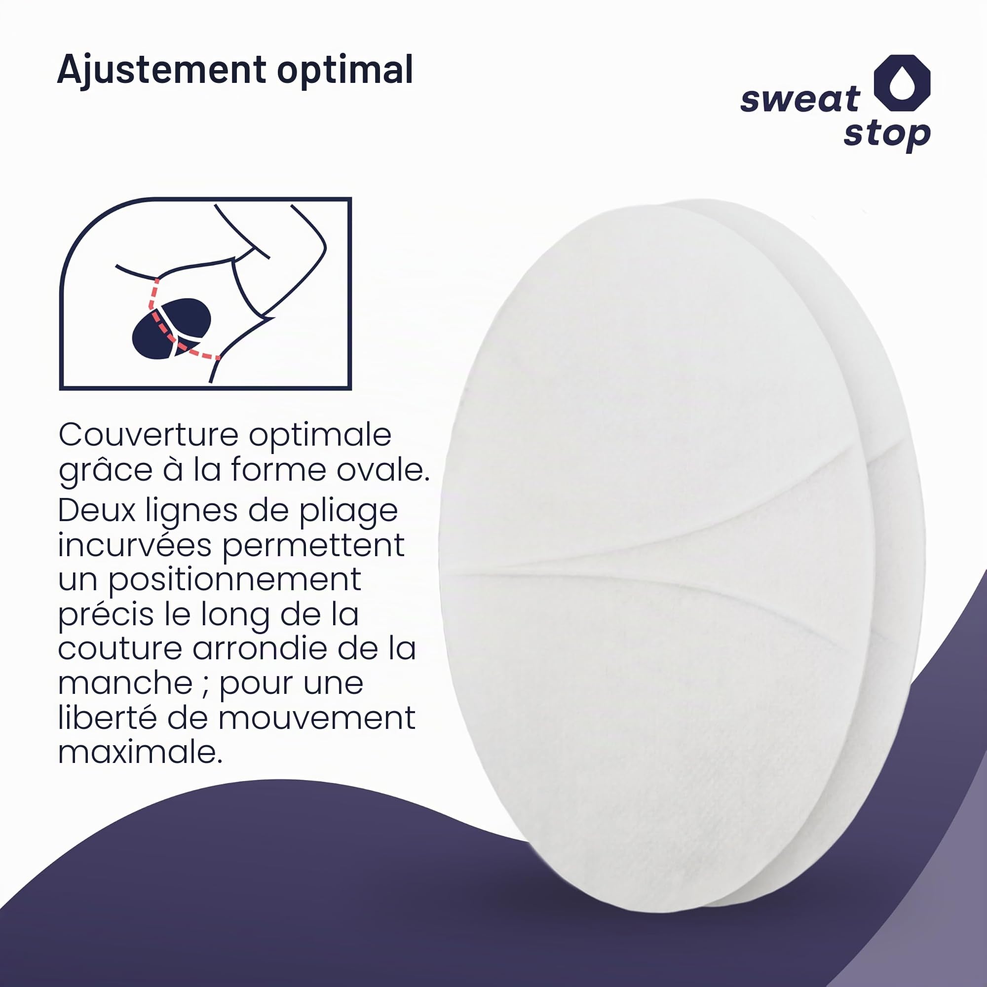 SweatStop patches anti auréoles pour les aisselles contre les taches de sueur | auto-adhésifs, absorbants et discrets - Sécurité 24h