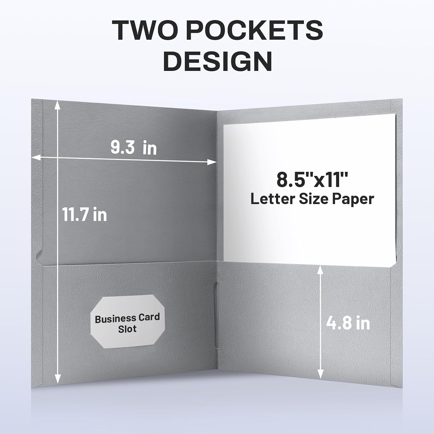 SUNEE Folders with Pockets (25 Pack, Gray), 2 Pocket Folders Fit Letter Size Paper, Paper File Folder for School Office Home Bussiness image 4